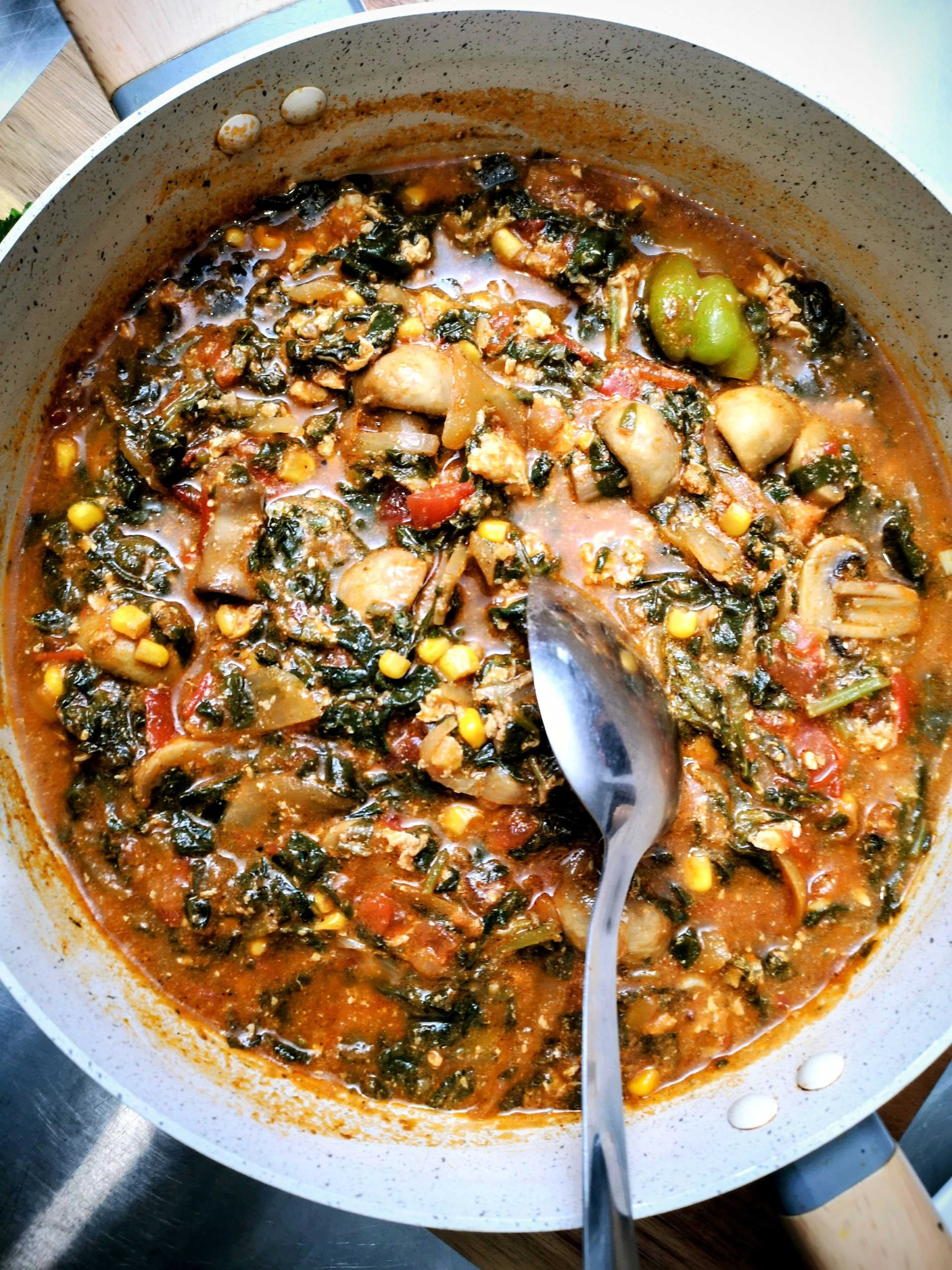 Hearty Mushroom Spinach Stew